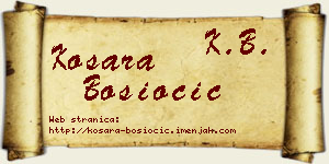 Kosara Bosiočić vizit kartica